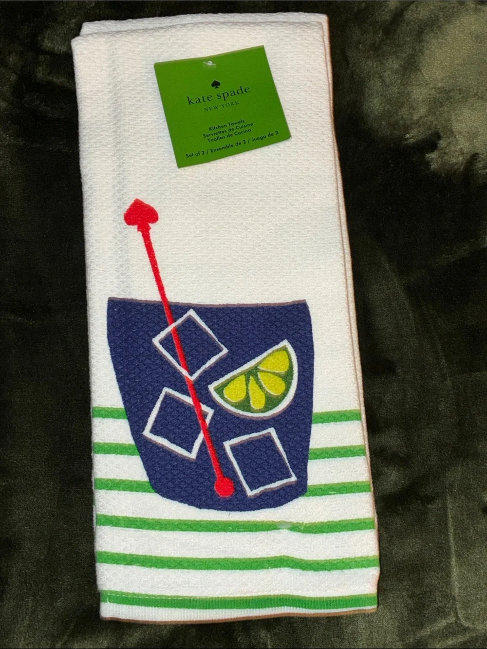 Kate Spade Cocktail design kitchen towel set